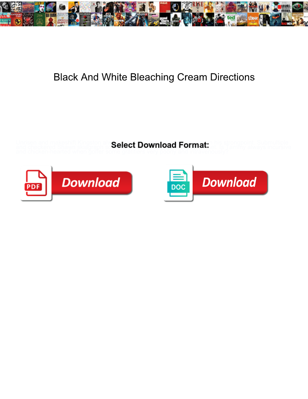 Black and White Bleaching Cream Directions