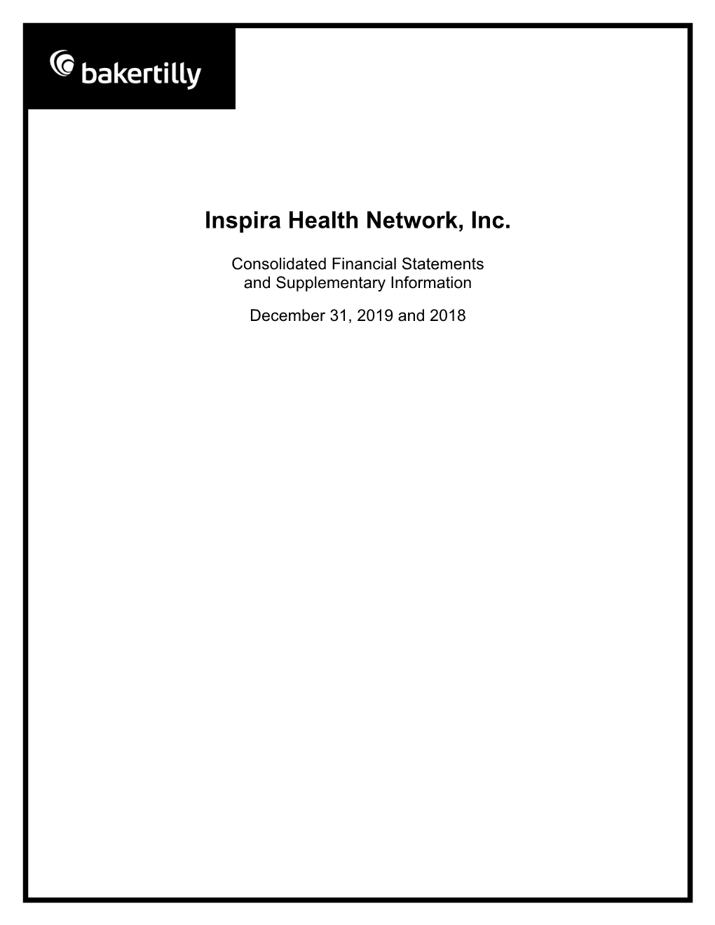 2019 Inspira Health Network Audited Financial Statements.Pdf
