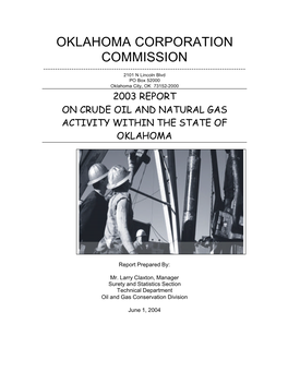 OCC Oil and Gas Annual Report for 2003