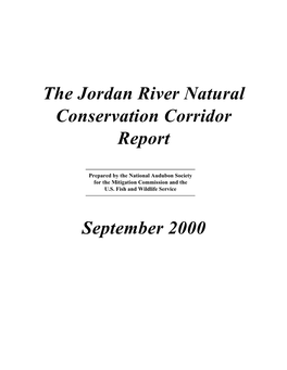 Jordan River Natural Conservation Corridor Report