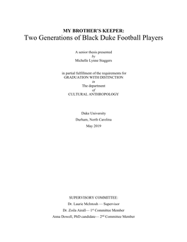 Two Generations of Black Duke Football Players