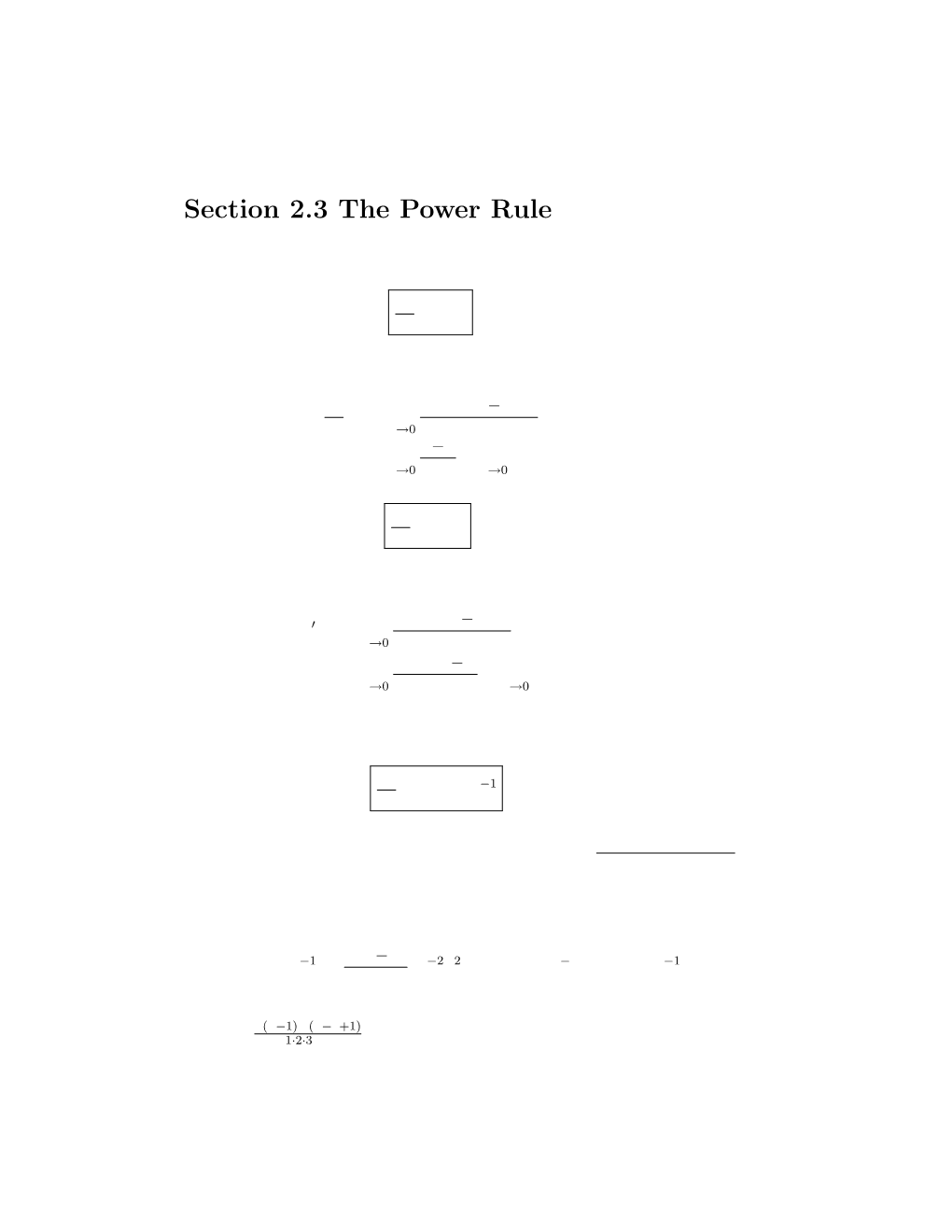 Section 2.3 the Power Rule