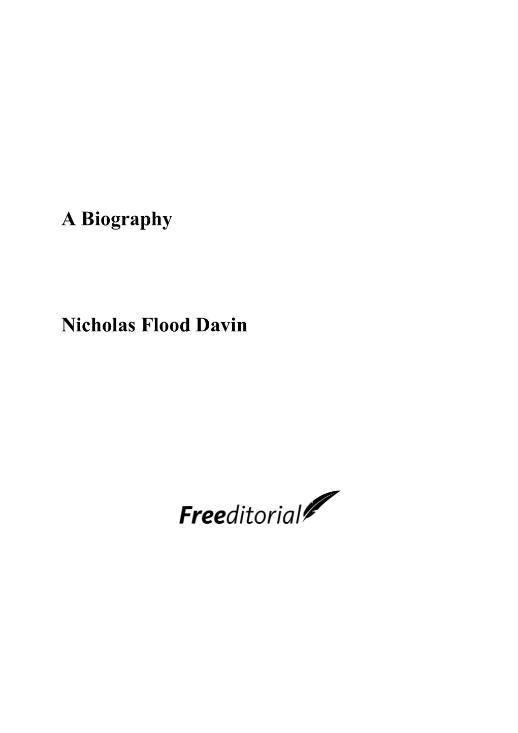 A Biography Nicholas Flood Davin