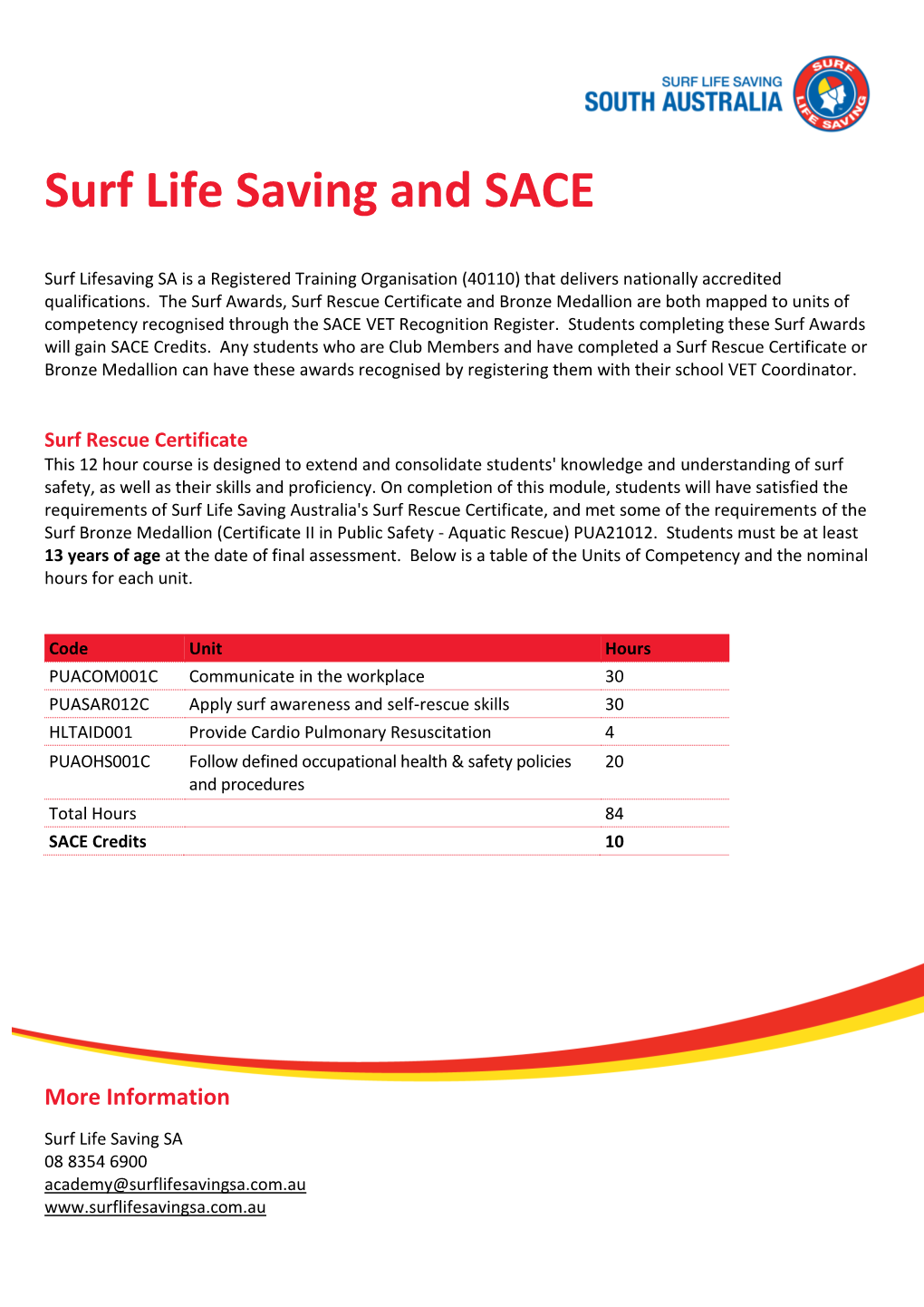 Surf Life Saving and SACE