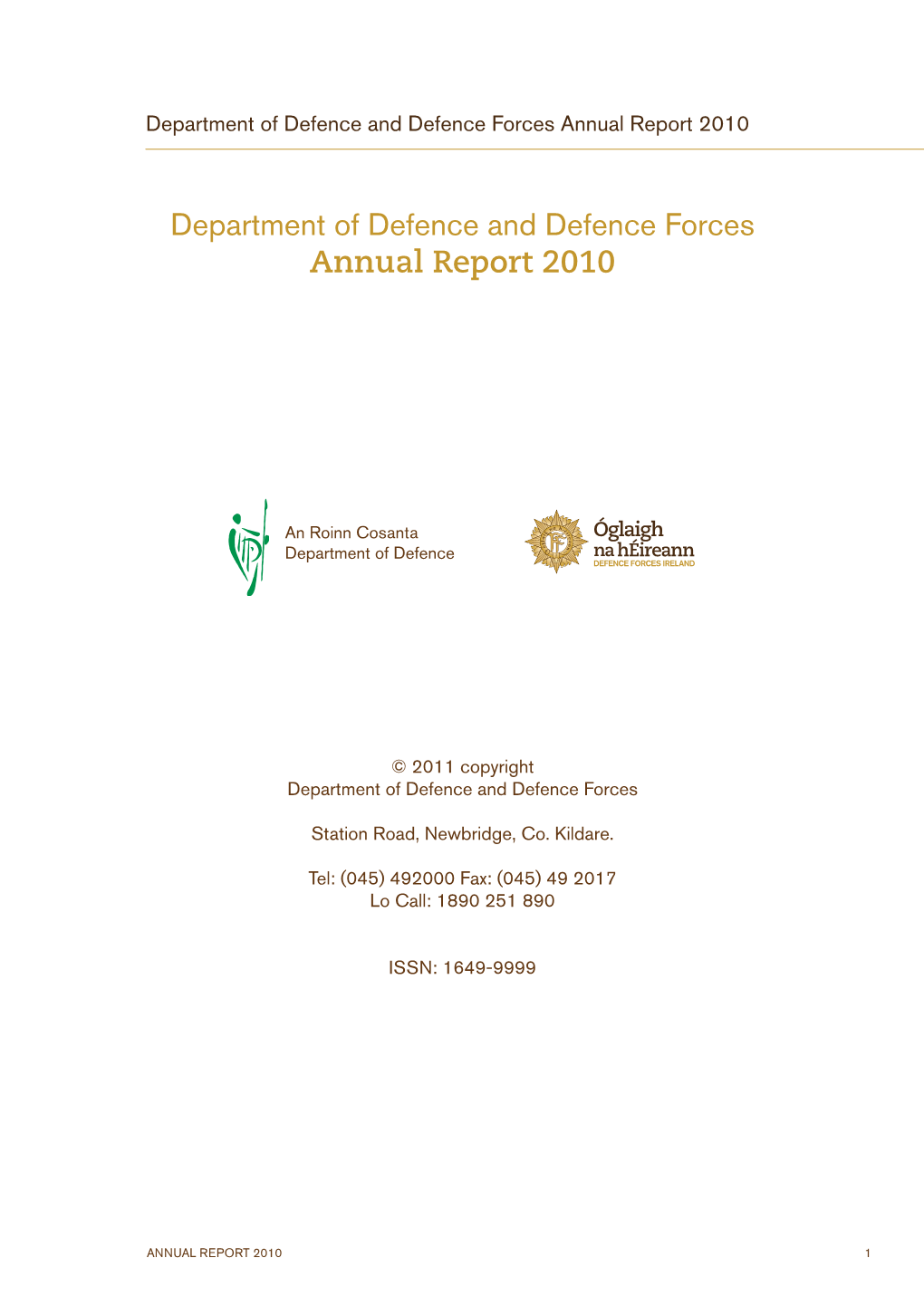 Department of Defence and Defence Forces Annual Report 2010