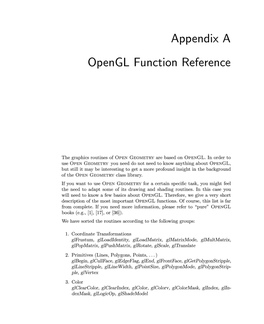 Appendix a Opengl Function Reference