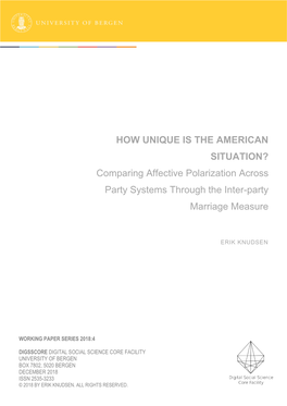 How Unique Is the American Situation? Comparing Affective Polarization Across Party Systems Through the Inter-Party Marriage Measure