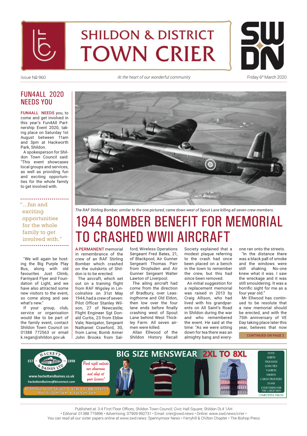 1944 Bomber Benefit for Memorial to Crashed Wwii