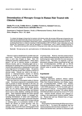 Determination of Mercapto Groups in Human Hair Treated with Chlorine Oxides