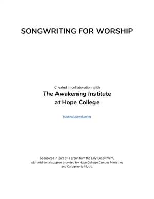 Songwriting for Worship