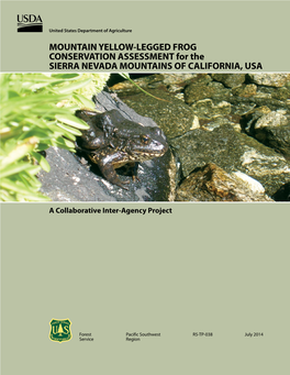 MOUNTAIN YELLOW-LEGGED FROG CONSERVATION ASSESSMENT for the SIERRA NEVADA MOUNTAINS of CALIFORNIA, USA