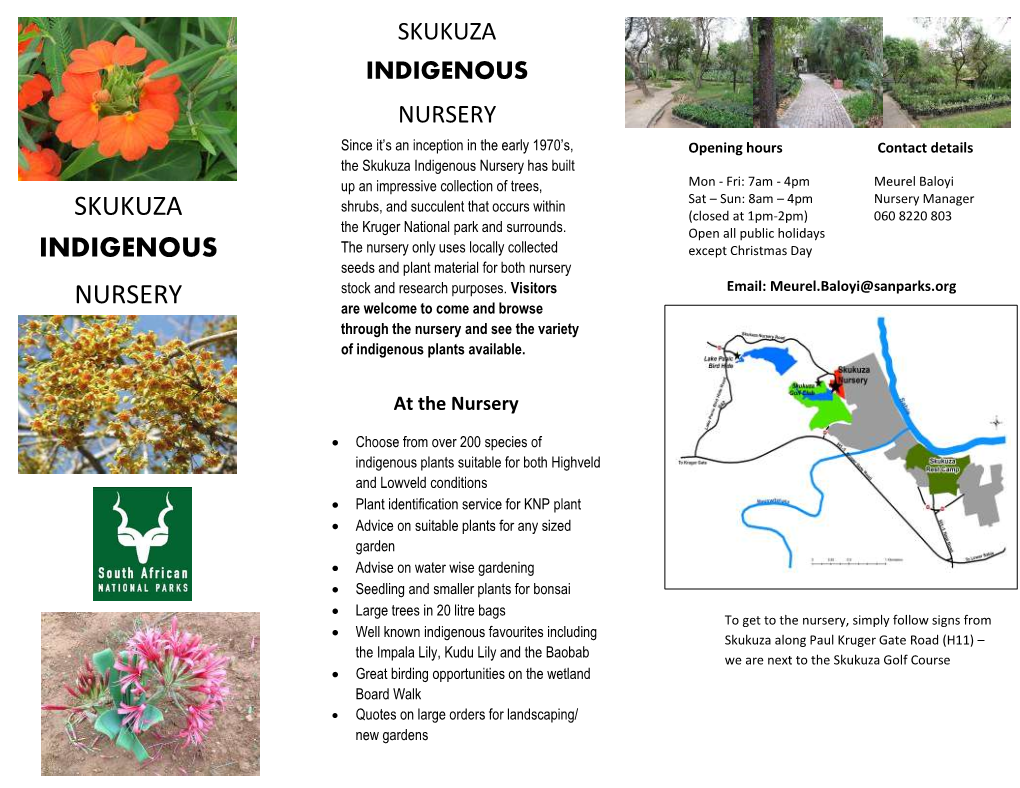 Skukuza Indigenous Nursery