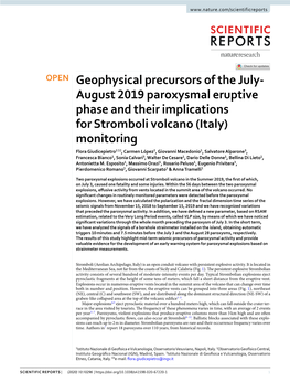 August 2019 Paroxysmal Eruptive Phase and Their