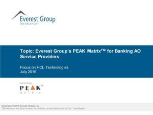 Everest Group's PEAK Matrix for Banking AO