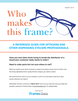 A Reference Guide for Opticians and Other Dispensing Eyecare Professionals