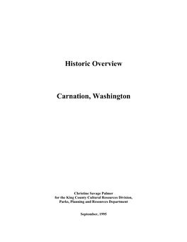 Carnation Historical Context