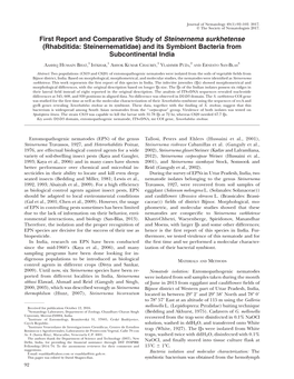 First Report and Comparative Study of Steinernema Surkhetense (Rhabditida: Steinernematidae) and Its Symbiont Bacteria from Subcontinental India