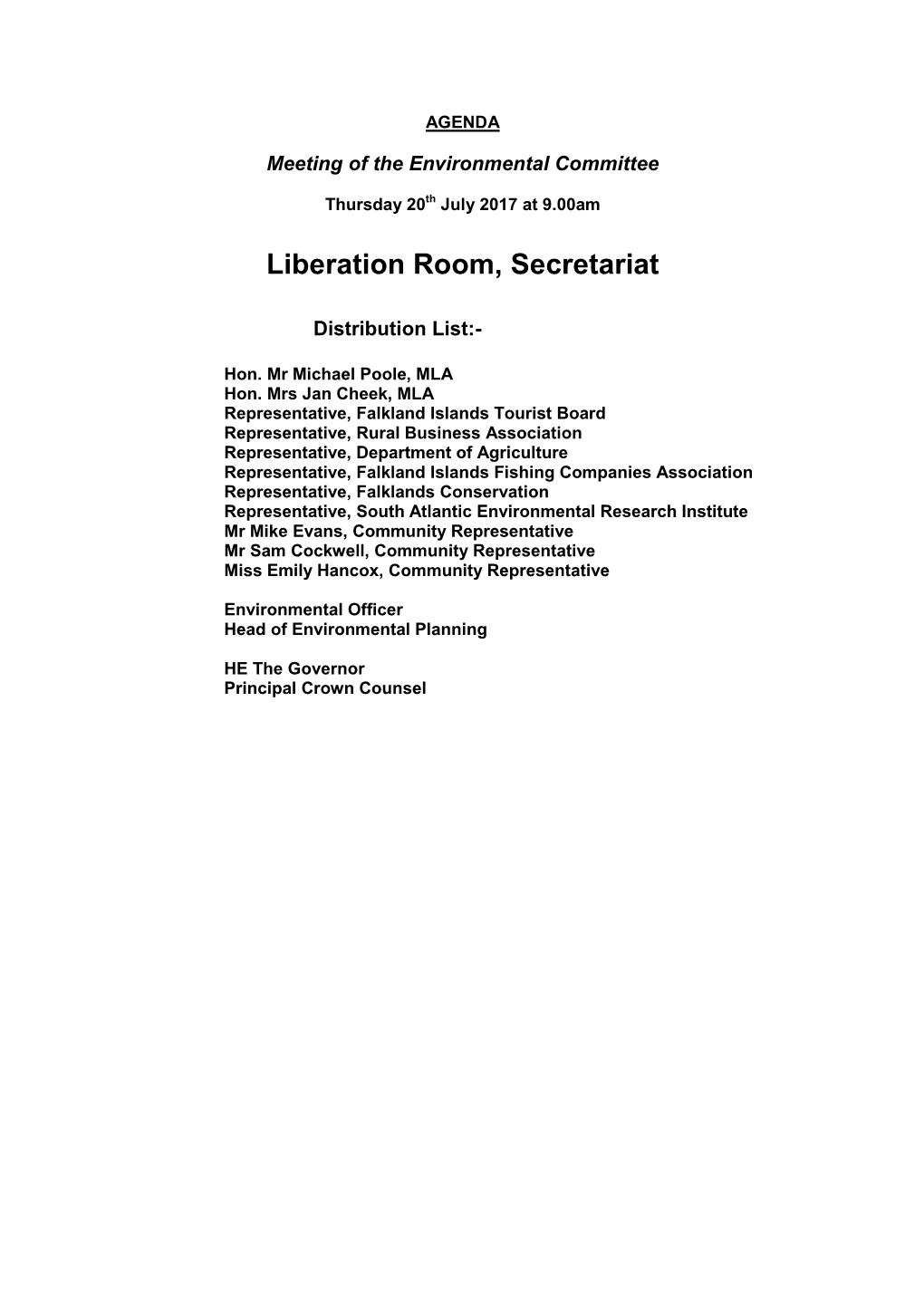 Liberation Room, Secretariat