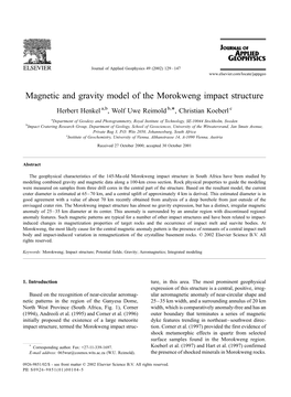 Magnetic and Gravity Model of the Morokweng Impact Structure