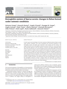 Hemoglobin System of Sparus Aurata: Changes in Fishes Farmed Under Extreme Conditions