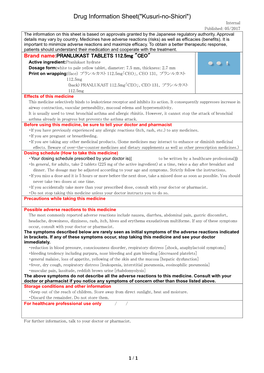 Drug Information Sheet("Kusuri-No-Shiori")
