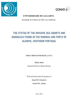 The Status of the Invasive Sea Squirts and Barnacles Found in the Marinas and Ports of Algarve, Southern Portugal