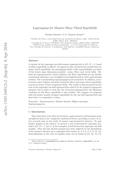 Lagrangians for Massive Dirac Chiral Superfields