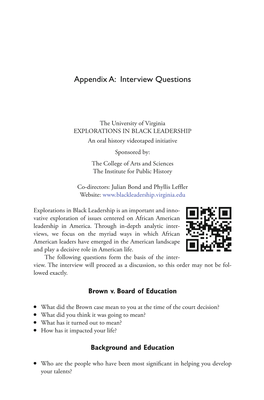 Appendix A: Interview Questions