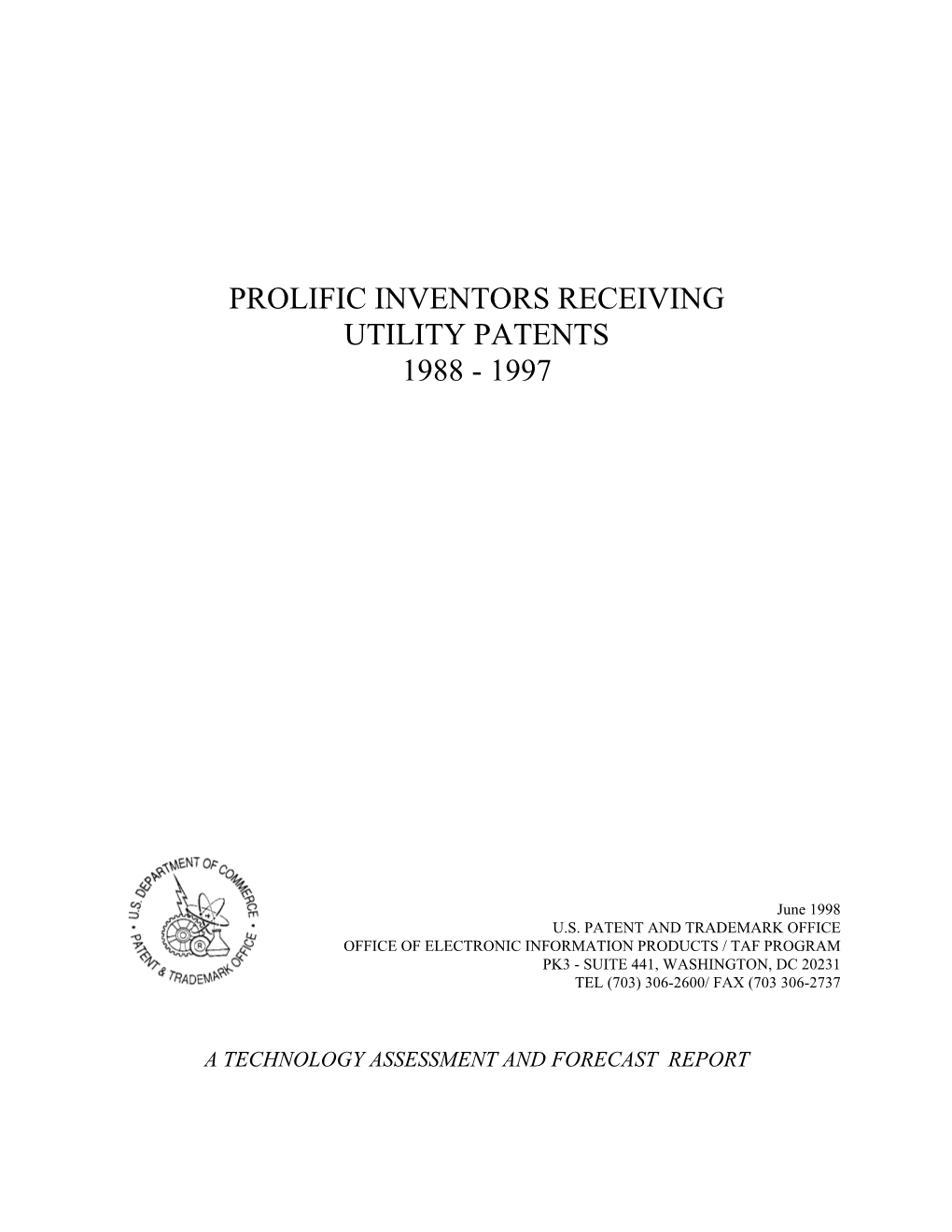 Prolific Inventors Receiving Utility Patents, 1988