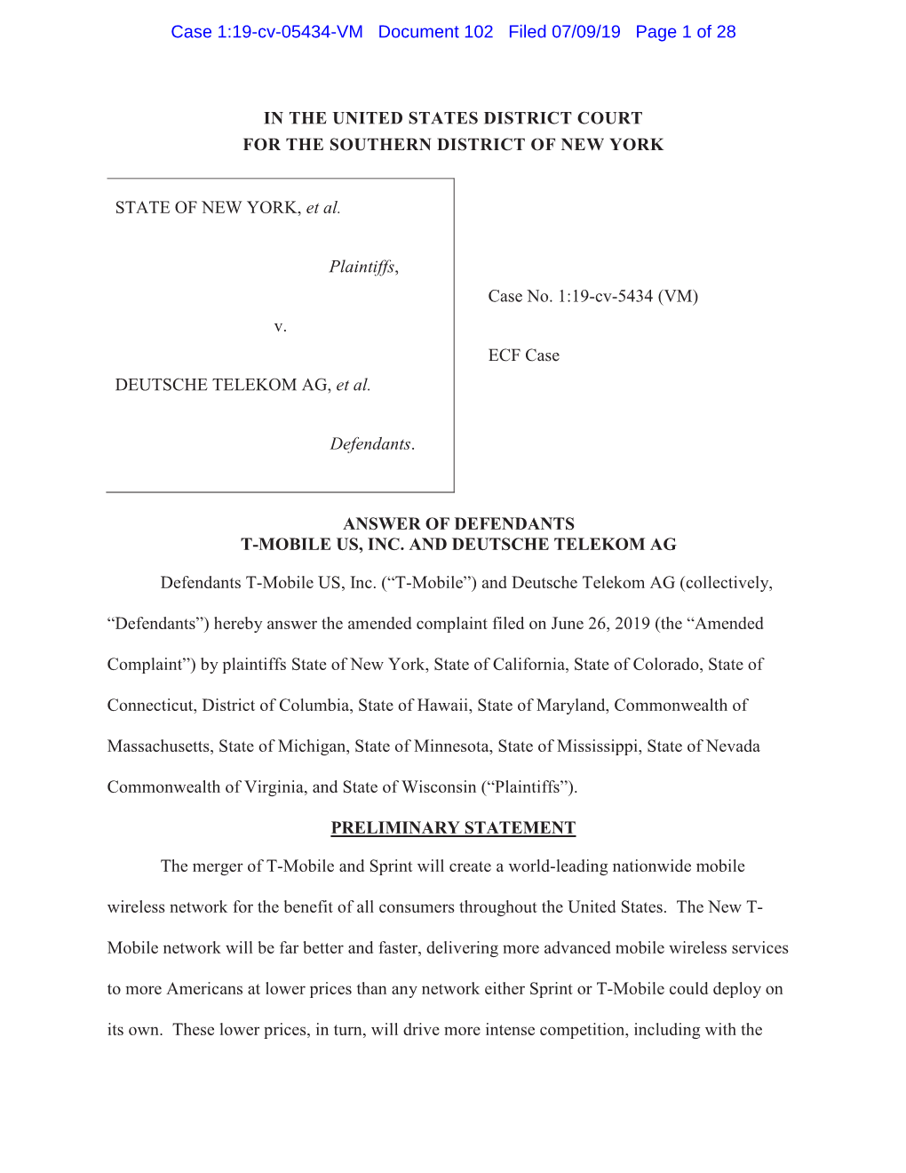 Case 1:19-Cv-05434-VM Document 102 Filed 07/09/19 Page 1 of 28