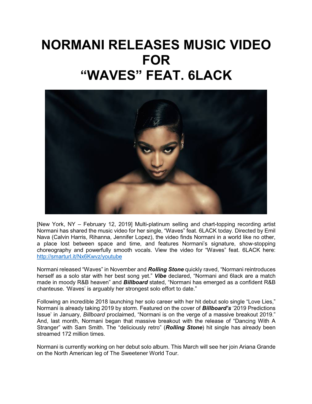 Normani Releases Music Video for “Waves” Feat. 6Lack