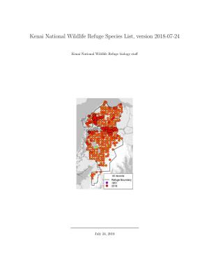 Kenai National Wildlife Refuge Species List, Version 2018-07-24