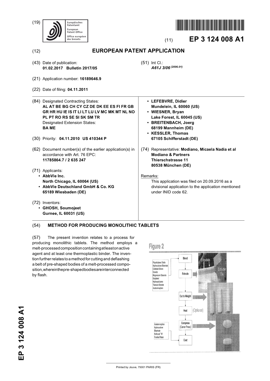 Method for Producing Monolithic Tablets