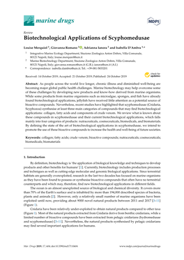 Biotechnological Applications of Scyphomedusae