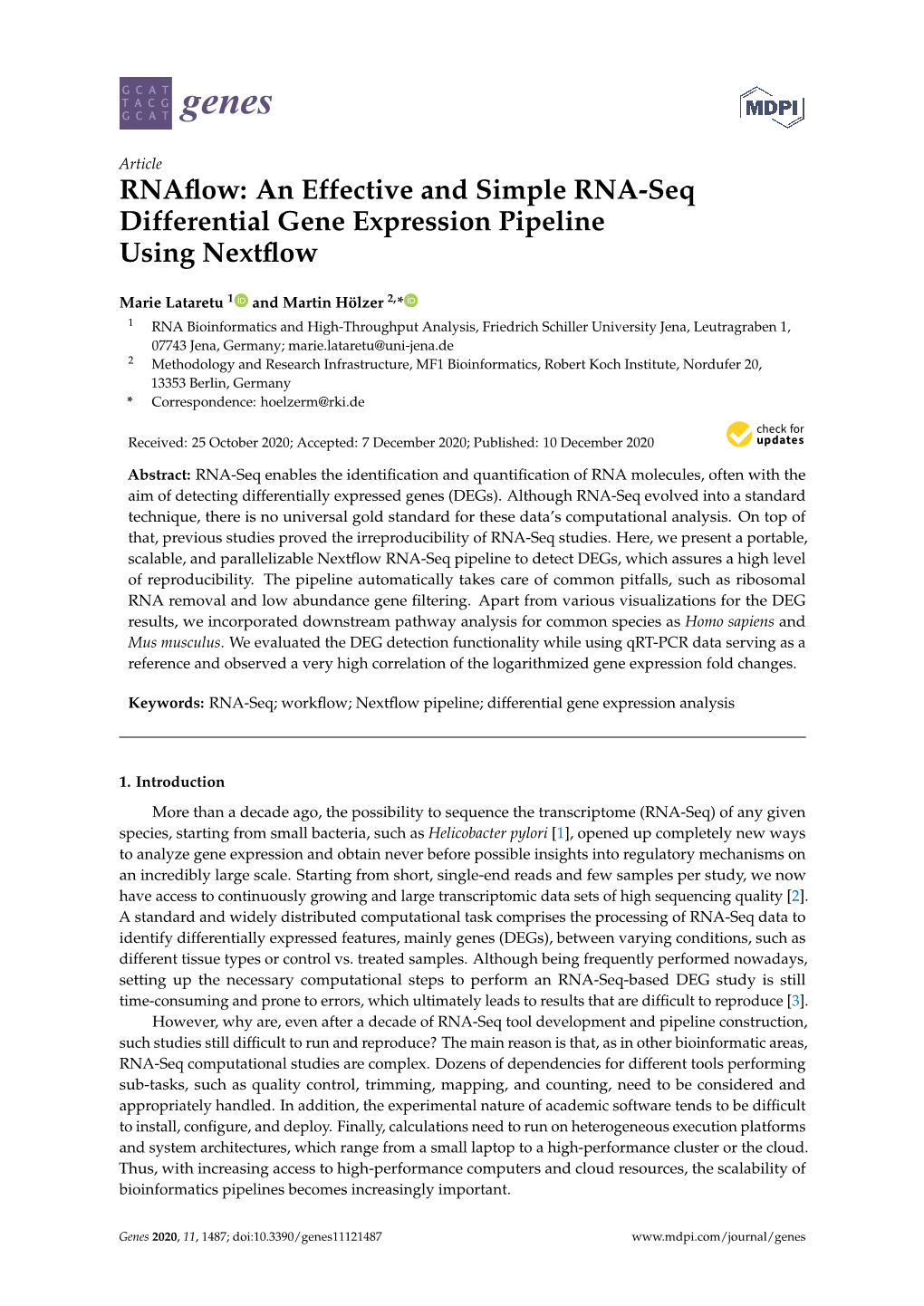 Rnaflow An Effective And Simple Rna Seq Differential Gene Expression Pipeline Using Nextflow