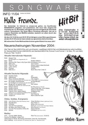 Hitbit Rundbrief 11/2004