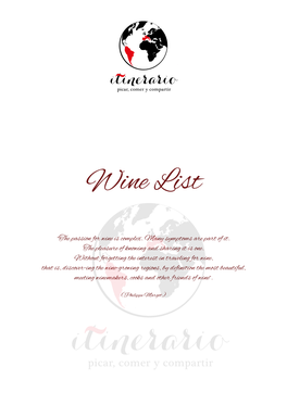 Read Our Wine List