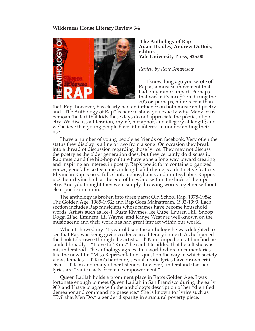 The Anthology of Rap ( Adam Bradley, Andrew Dubois, Editors)