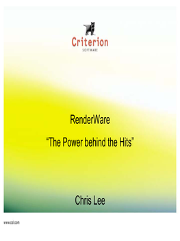 Renderware “The Power Behind the Hits”