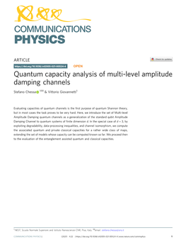 Quantum Capacity Analysis of Multi-Level Amplitude Damping