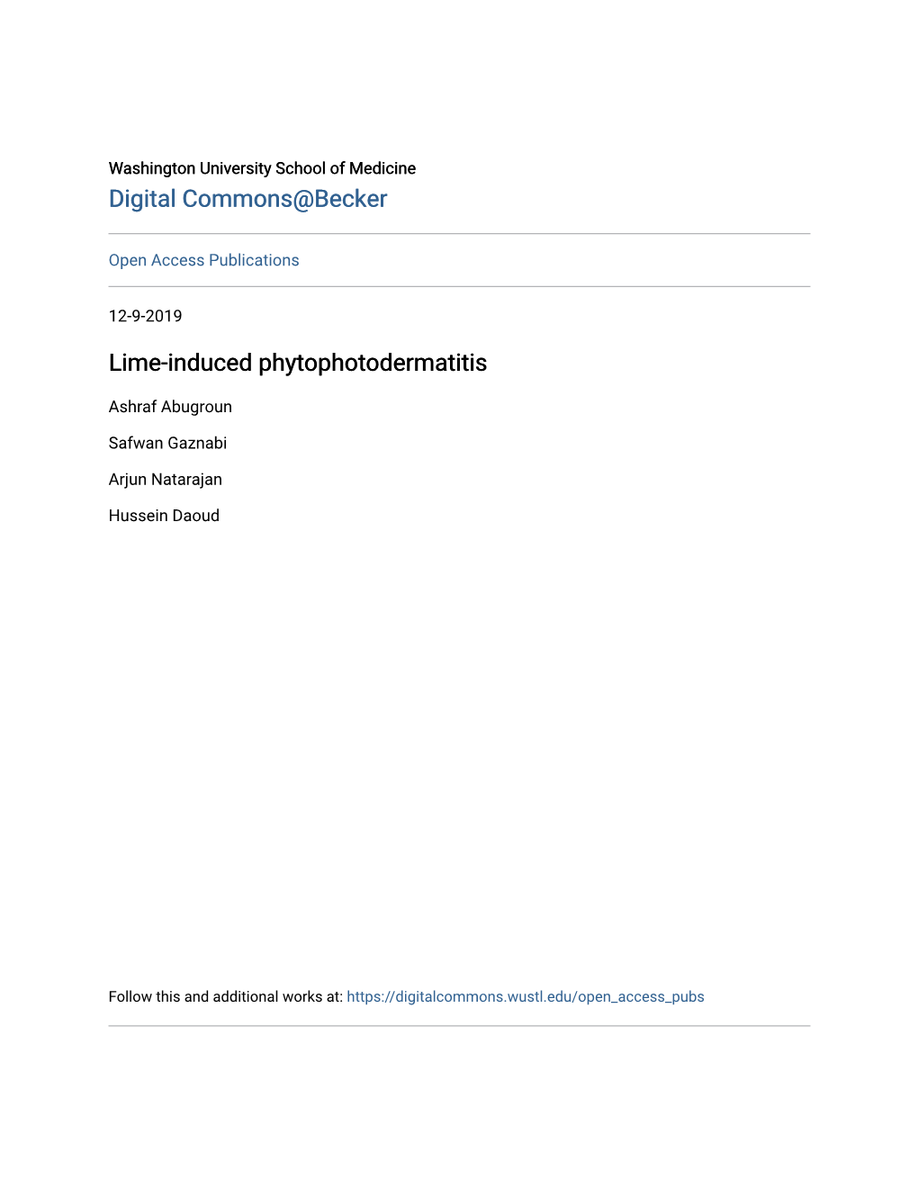 Lime-Induced Phytophotodermatitis