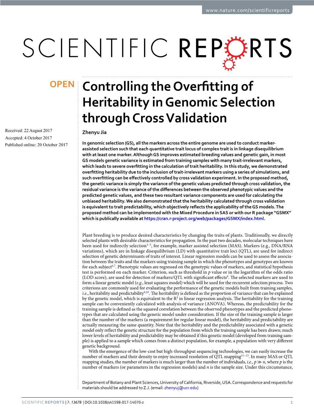 Controlling the Overfitting of Heritability in Genomic Selection