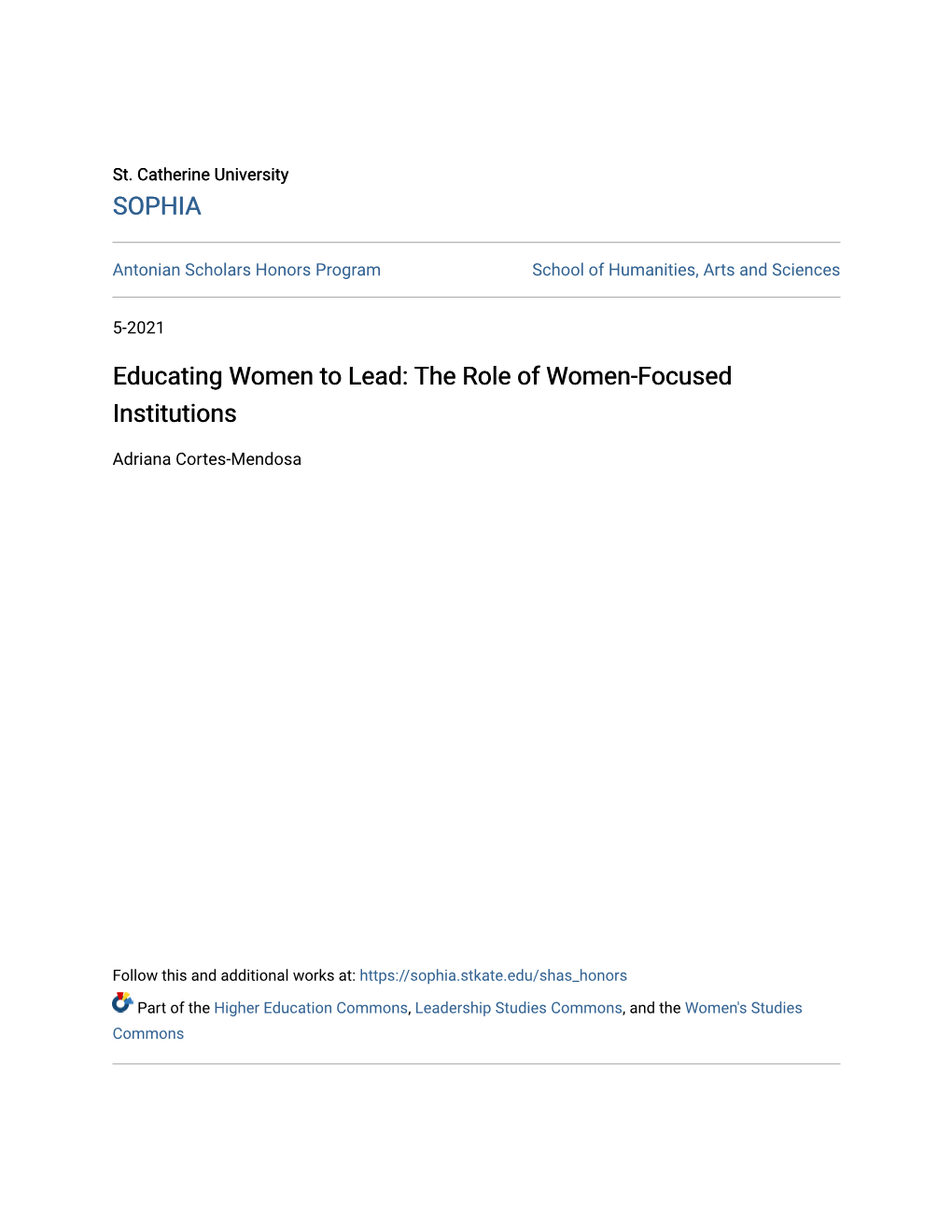 The Role of Women-Focused Institutions
