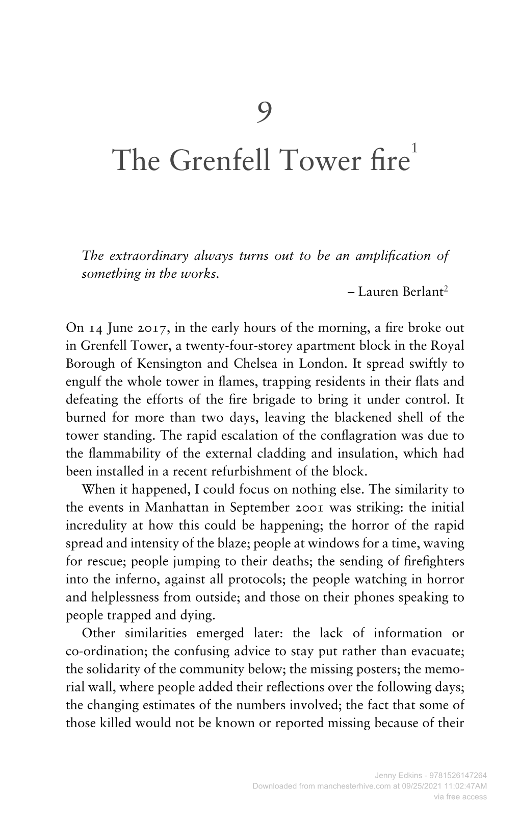 The Grenfell Tower Fire1