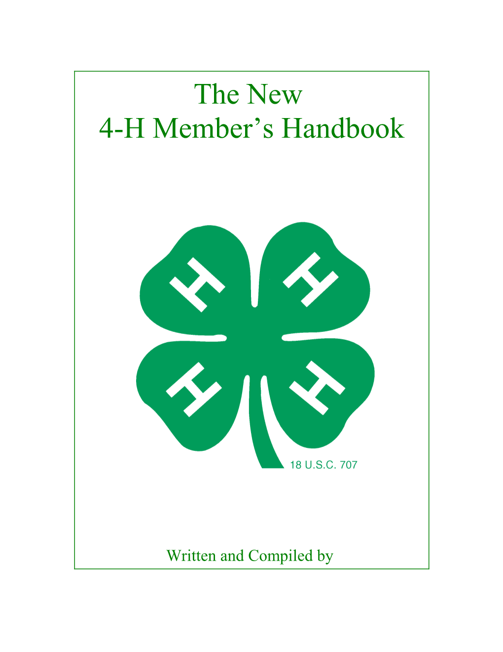 4-H Member S Handbook