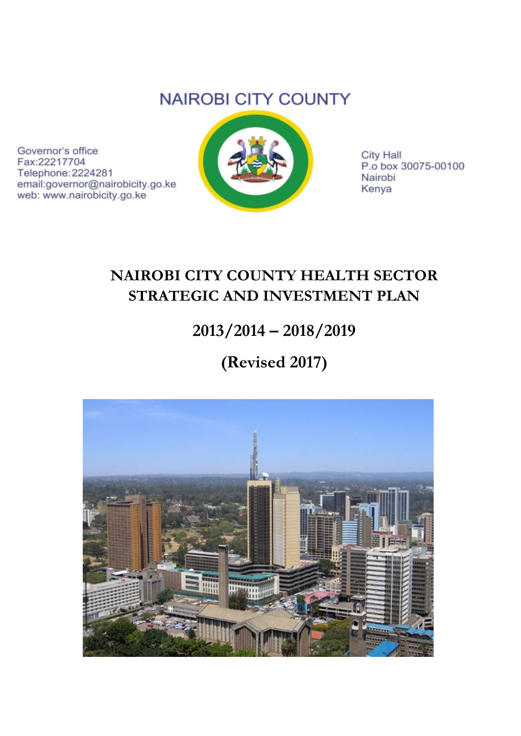 Nairobi City County Health Sector Strategic and Investment Plan