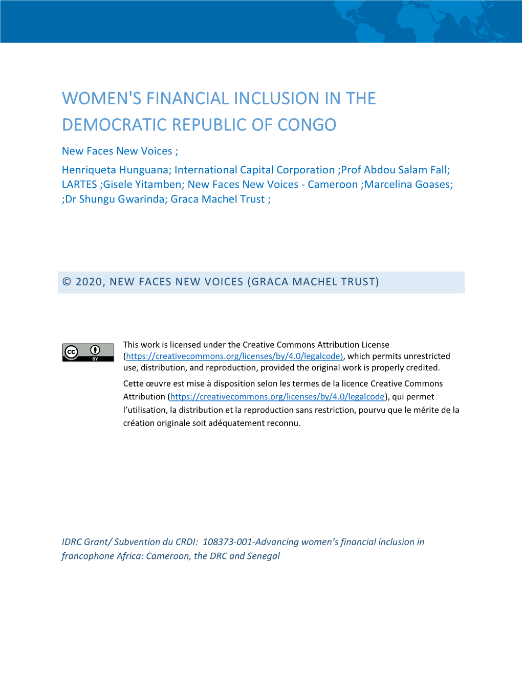 Women's Financial Inclusion in the Democratic Republic Of