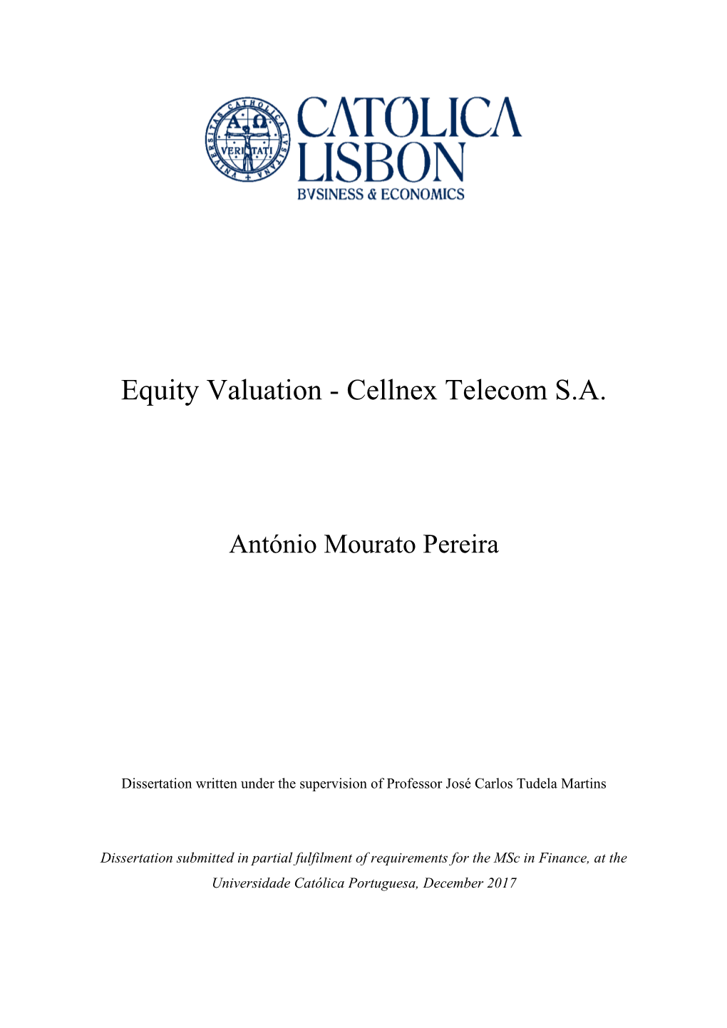 Equity Valuation - Cellnex Telecom S.A