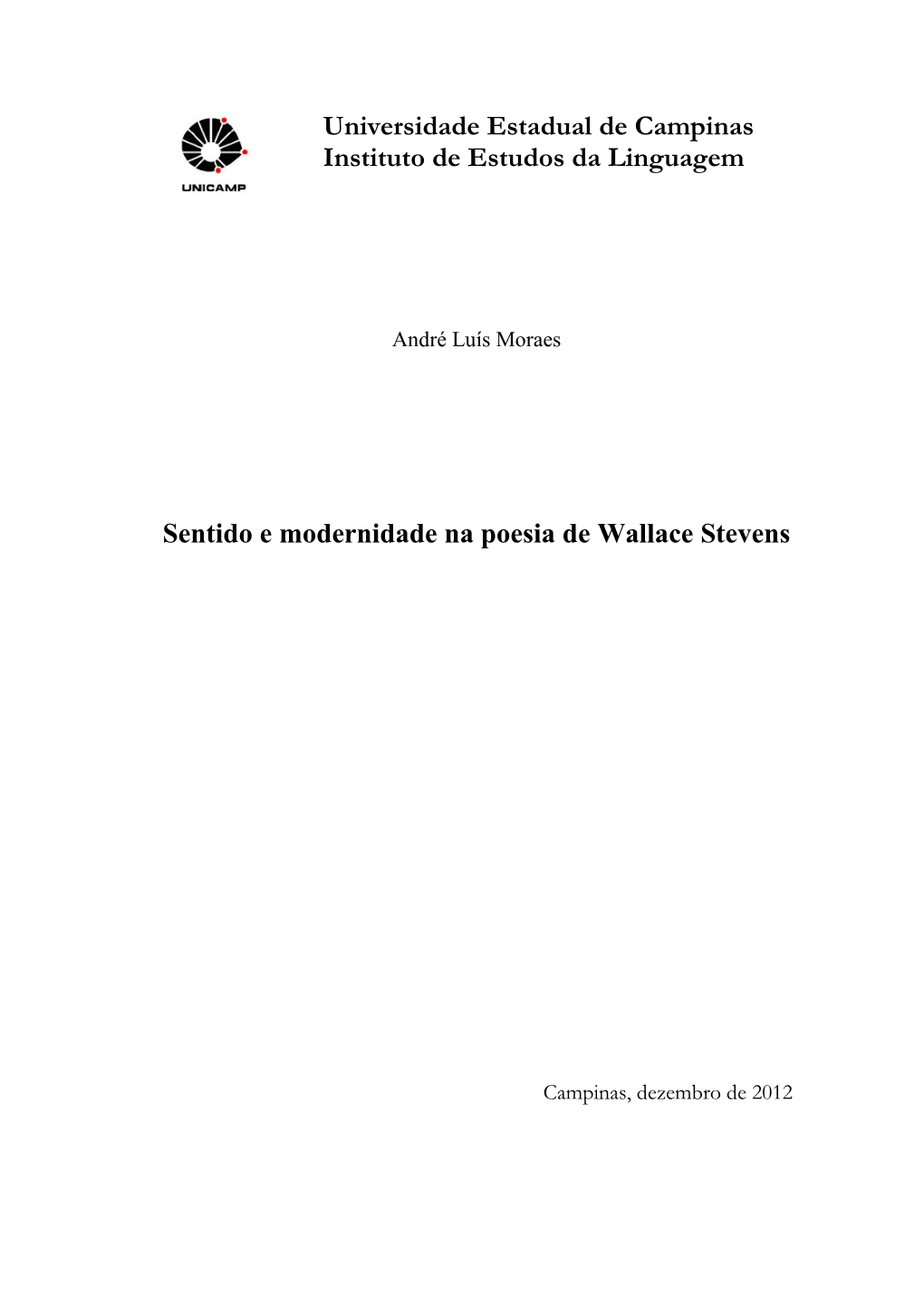 Sentido E Modernidade Na Poesia De Wallace Stevens