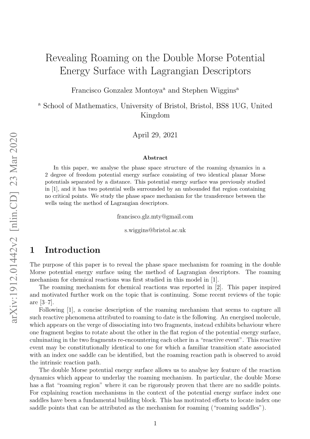 Revealing Roaming on the Double Morse Potential Energy Surface with Lagrangian Descriptors